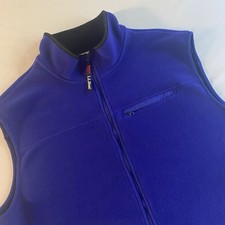 Vintage LL Bean Fleece Vest Men 2XL USA MADE Polartec Hiking Trail Full Zip
