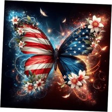 4th of July Diamond Art Kits for Adults, Full Diamond Painting Kit Butterfly