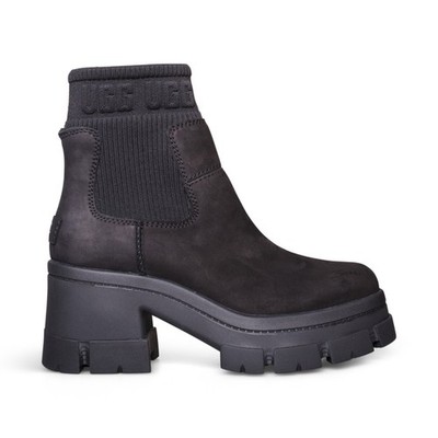 UGG BROOKLYN CHELSEA BLACK LEATHER WATERPROOF WOMEN'S BOOTS SIZE US 9/UK 7 NEW