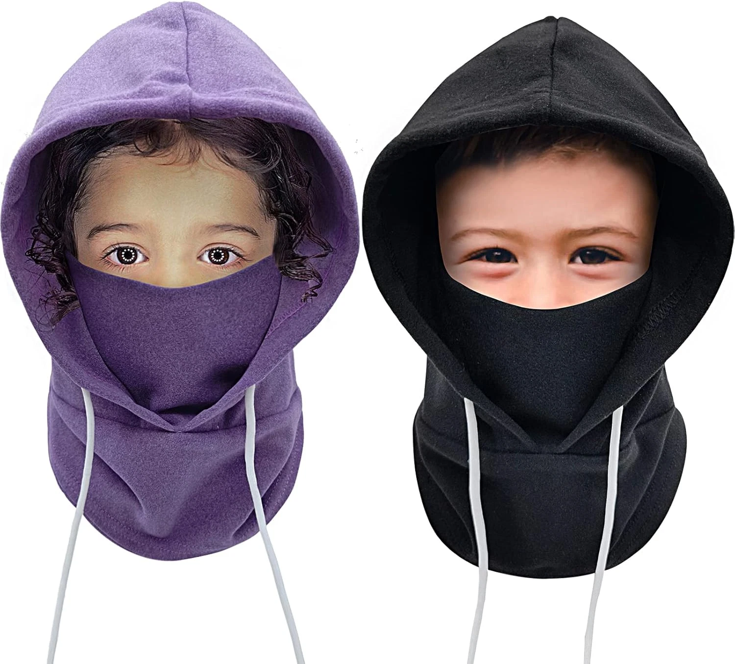 Kids Winter Balaclava Windproof Hats (2 Pack), Warm Fleece Ski Mask Neck Warmer