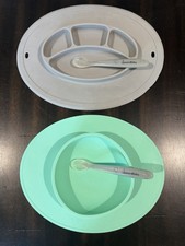 Set Upward Baby Silicone Suction Divided Plate Bowl Tray Led Weaning Toddler Lot