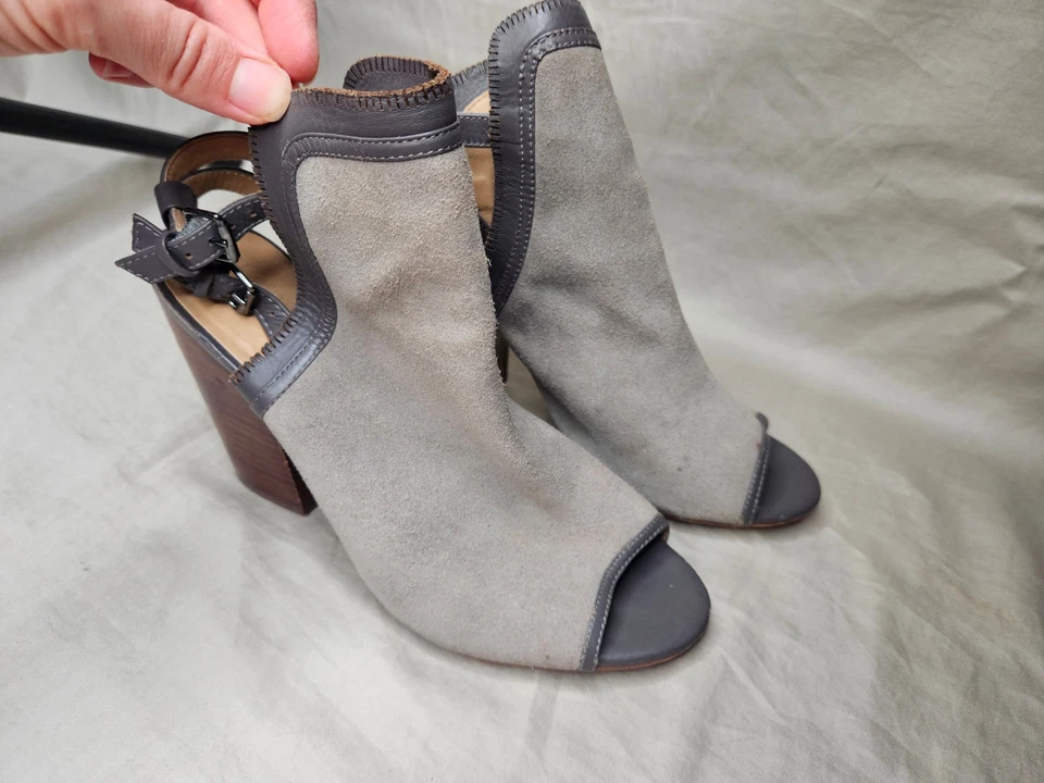 Sandalias botín Joes punta abierta para mujer 8,5 gris gamuza gruesas tacones en bloque gladiador Foto 2 de 4