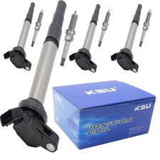 Ignition Coil Pack of 4 with iridium spark plug Compatible With Toyota Prius ...