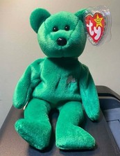 Ty Beanie Baby Erin The Bear 1997 Retired Plush Toy St. Patrick's Day Clover