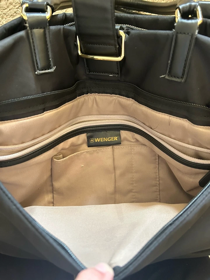 WENGER NEGRO Mujer PORTÁTIL/Maletín Bolso de Hombro Estilo Cartera Foto 3 de 4