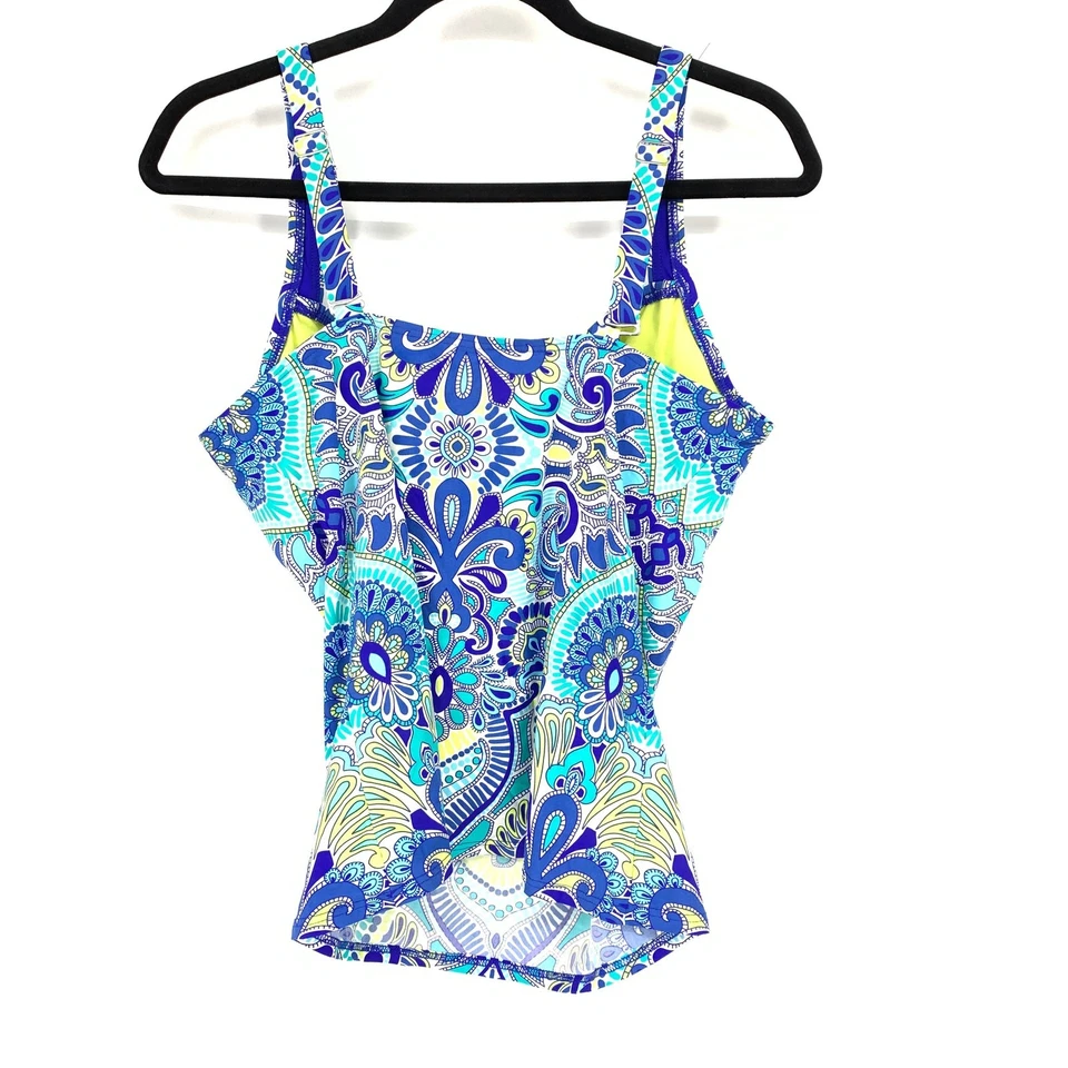 Camiseta de baño Tankini Title Nine azul cachemir con aros para mujer talla 36D  Foto 2 de 4