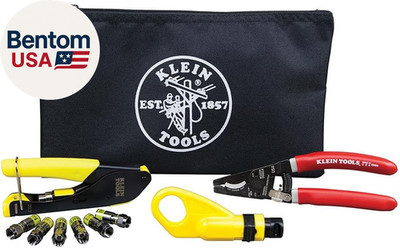 VDV026-211 Coax Installation Kit with Crimp Tool, Cable Cutter, Stripper and F C