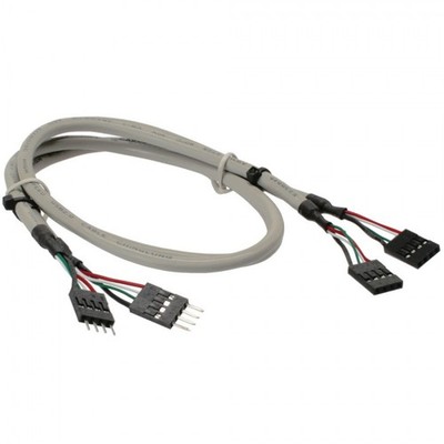 InLine  USB 2.0 Verl., intern, 2x 4pol Pfostenstecker / Pfostenbuchse, 0,60m