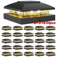 6/12/18/24x Solar Post Cap Light For 4x4 Outdoor Waterproof LED Deck Fence Light