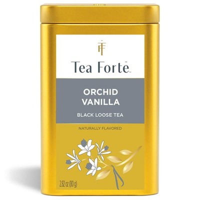 Orchid Vanilla Premium Loose Leaf Caffeinated Black Tea Blend Canister 35-50 Cup