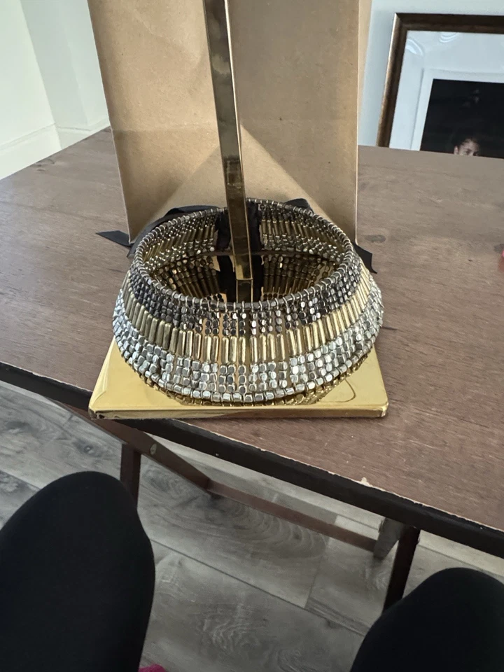 Iris Apfel & Bajalia трехцветный металлический бисер коренастый воротник заявление ожерелье - Изображение 2 из 4