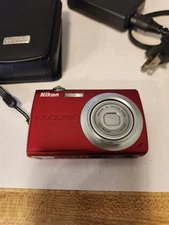 Nikon Coolpix S203 Red Camera 3X Optical Zoom, 6.3mm to 18.9mm