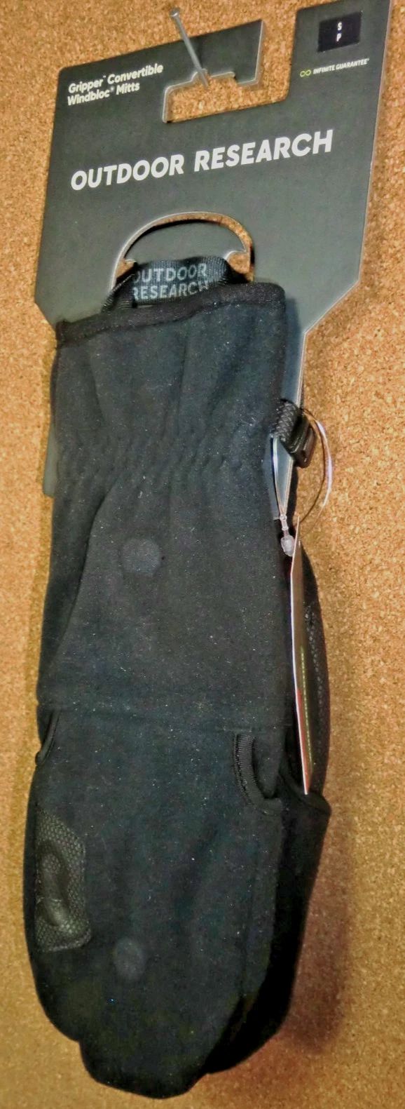 Outdoor Research Gripper Convertible Windbloc Mittens Black S/P Unisex