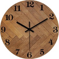 Wanduhr Holz 10 Zoll Braun Batteriebetrieben Dekoration Wohnzimmer KüChe