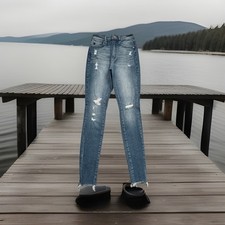 Kancan High Rise Skinny Jeans 23 23x28 Blue Distressed Denim Stretch Womens