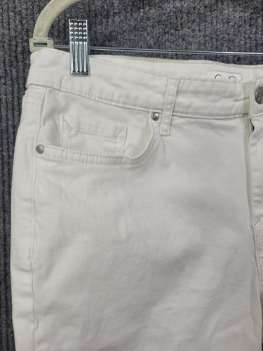 JESSICA SIMPSON Women Jeans 12 White Cotton Elastic Relaxed Skinny Crop Waist 31 - Picture 4 of 21