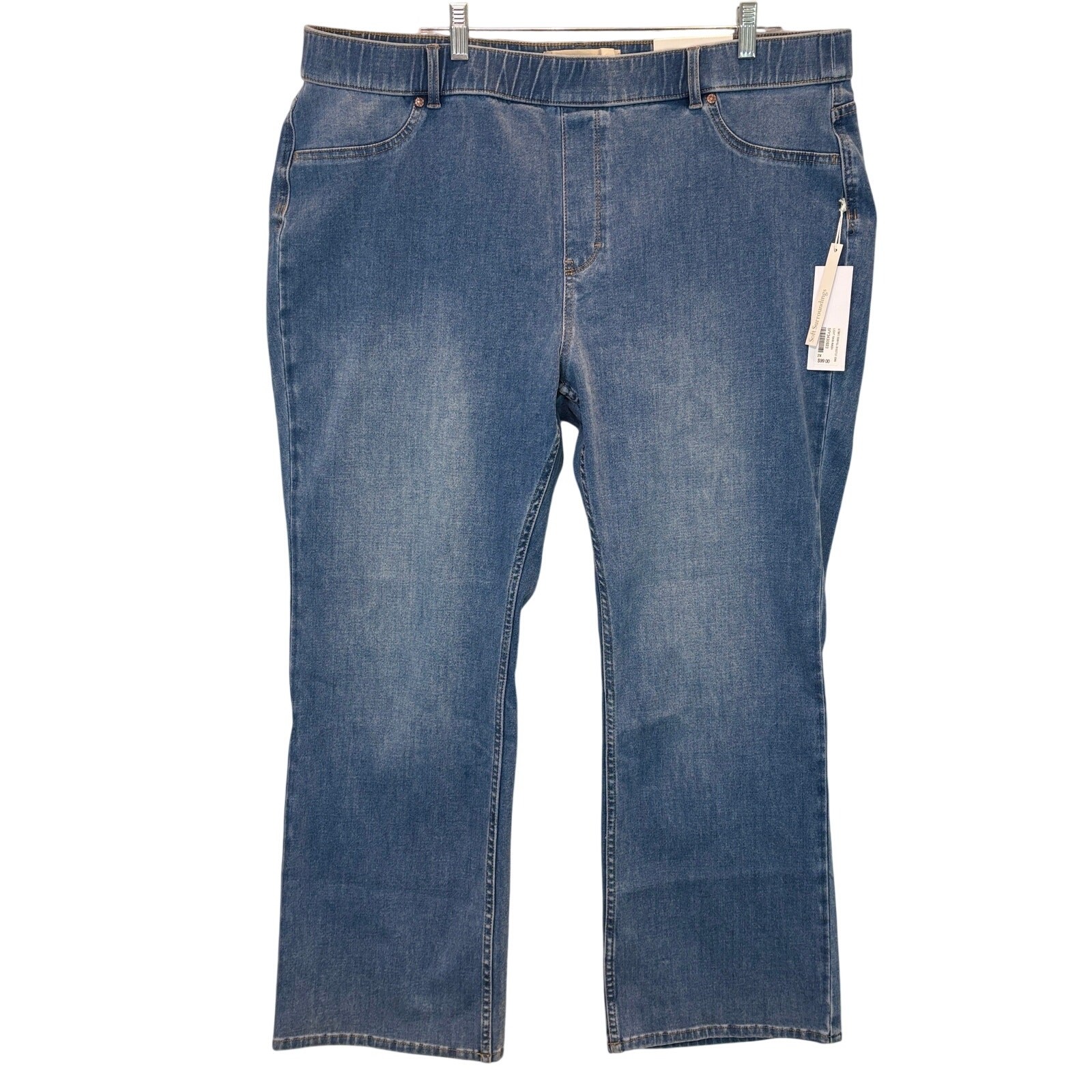 Soft Surroundings Jeans Womens 2X Plus Blue Ultimate Denim Pull On Bootcut NWT