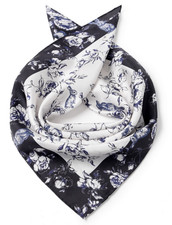 100 Silk men Women 20" Square Scarf neckerchief Wrap floral white black SC20-CF