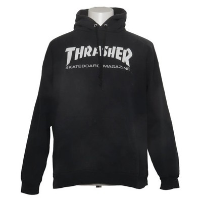 Thrasher, Kapuzenpullover, Größe: L, Schwarz, Baumwolle/Polyester, Print #AnC