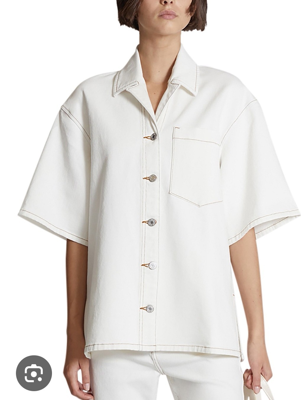 CAMILLA AND MARC Sz 8 S Ivory Salt Ines Relaxed Silhouette Over Shirt image 6