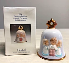 Goebel Eleventh Edition 1994 Annual Christmas Bell Ornament Three Carolers NIB