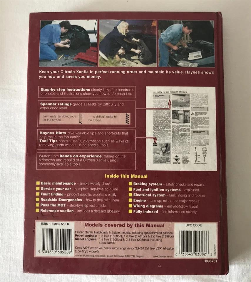 Citroen Xantia 1993-98 K-S Petrol Diesel Haynes 3082 Service & Repair Manual '99 - Image 3 of 4