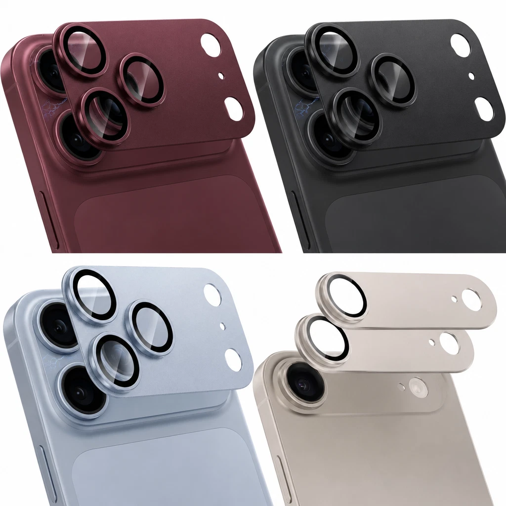 Fr Apple iPhone 17 16 18 Pro Max 15 14 13 Camera Lens Metal Glass Ring Protector
