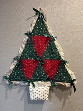 Vintage Patchwork Quilt Handmade Christmas Tree Wall Hanging Tapestry