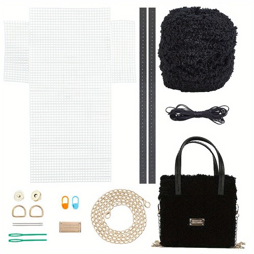 1Set DIY Knitting Crochet Bags Kit Hand-Knit Woven Bag Making Tool Cross