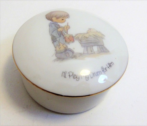 Enesco Precious Moments Christmas Trinket Box I'll Play My Drum For Him - Picture 6 of 6