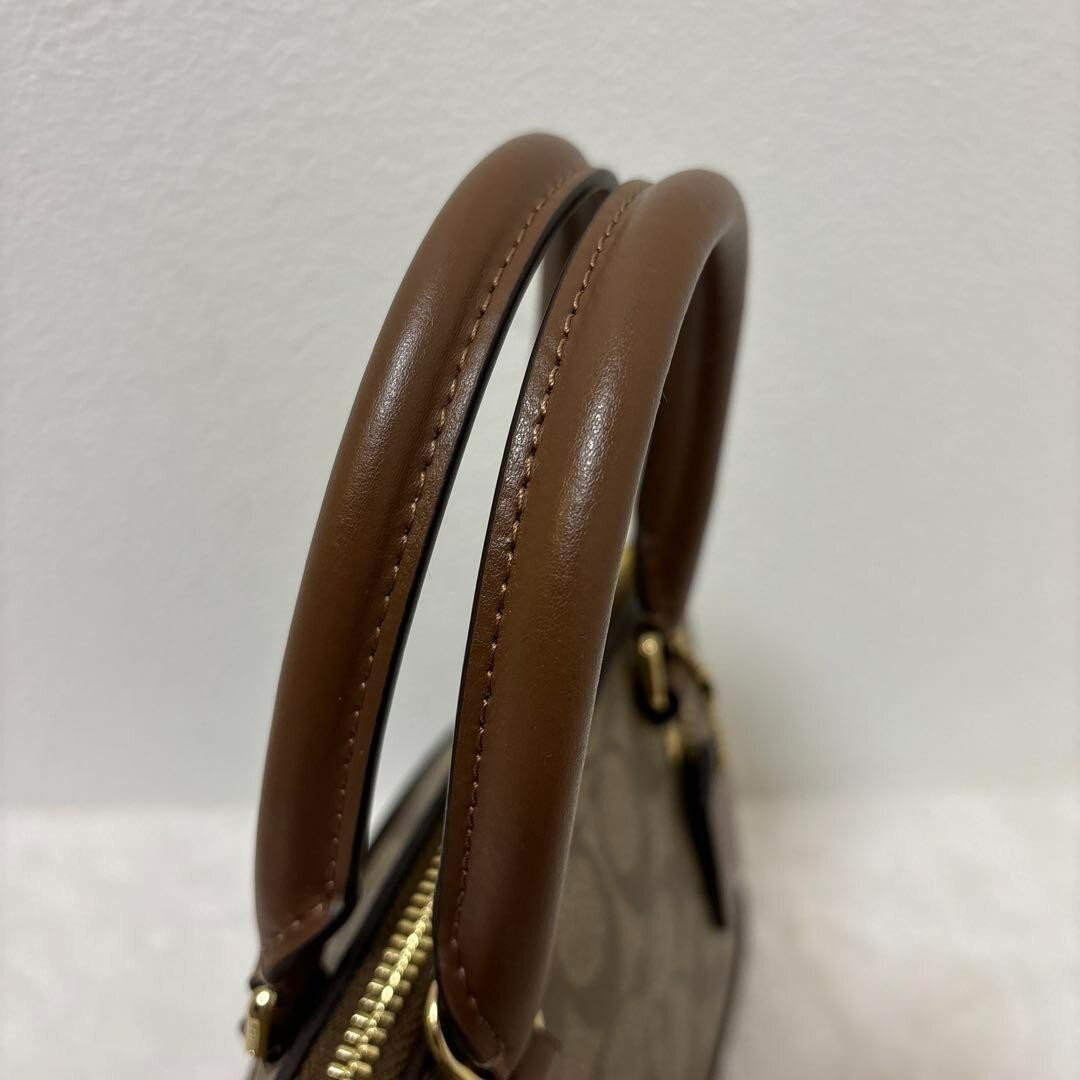 バッグ Coach Signature Brown Mini Satchelbag バッグ Coach Signature Brown Mini Satchelbag COACH Signature