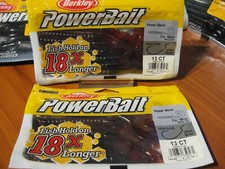 2 Packs Berkley Soft Fishing PowerBait / 7" Power Worms / Motor Oil PBBPW7-MO