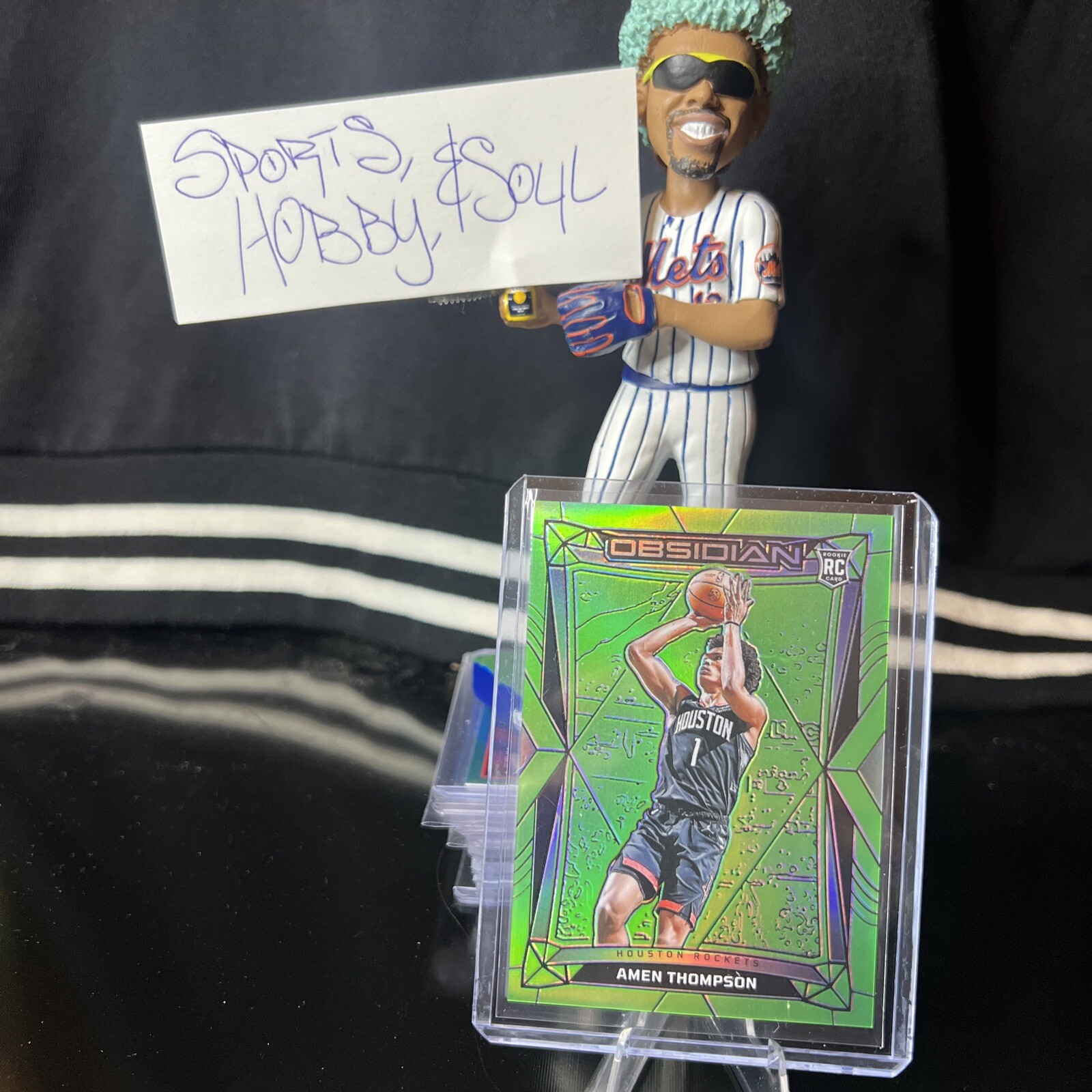 PANINI 2023-24 OBSIDIAN BASKETBALL AMEN THOMPSON GREEN INSERT 14/25 ROOKIE CARD