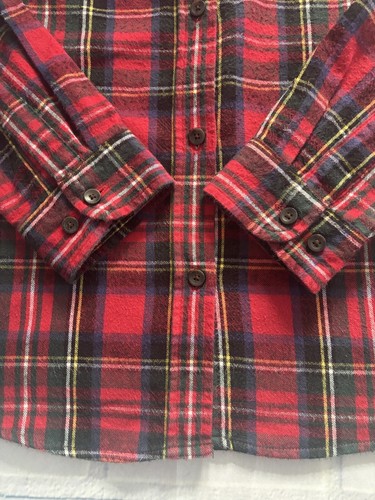 L.L. Franela a cuadros de frijol para mujer con botones en la parte delantera/cuello ajuste relajado 100 % algodón - Imagen 7 de 9