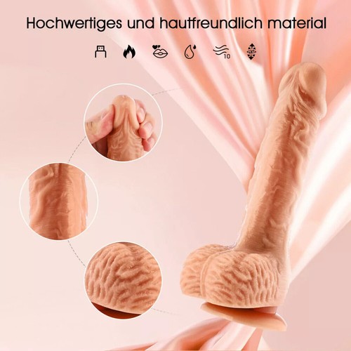 DE Penis Dildo Vibrator Realistischer G-Punkt Stoß-funktion Heizung Mit Saugnapf - Bild 4 von 13