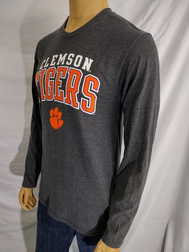 CLEMSON TIGERS T-Shirt NCAA Dark Grey Long Sleeve Fanatics Men's M Cotton Blend - Picture 4 of 7