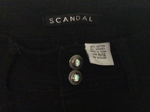 Women's sz 11 12 Scandal Jeans super Stretch black denim 27" inseam pants - Picture 7 of 10