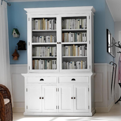 VETRINA LIBRERIA BIANCA PROVENZALE SHABBY CHIC MOBILE SOGGIORNO