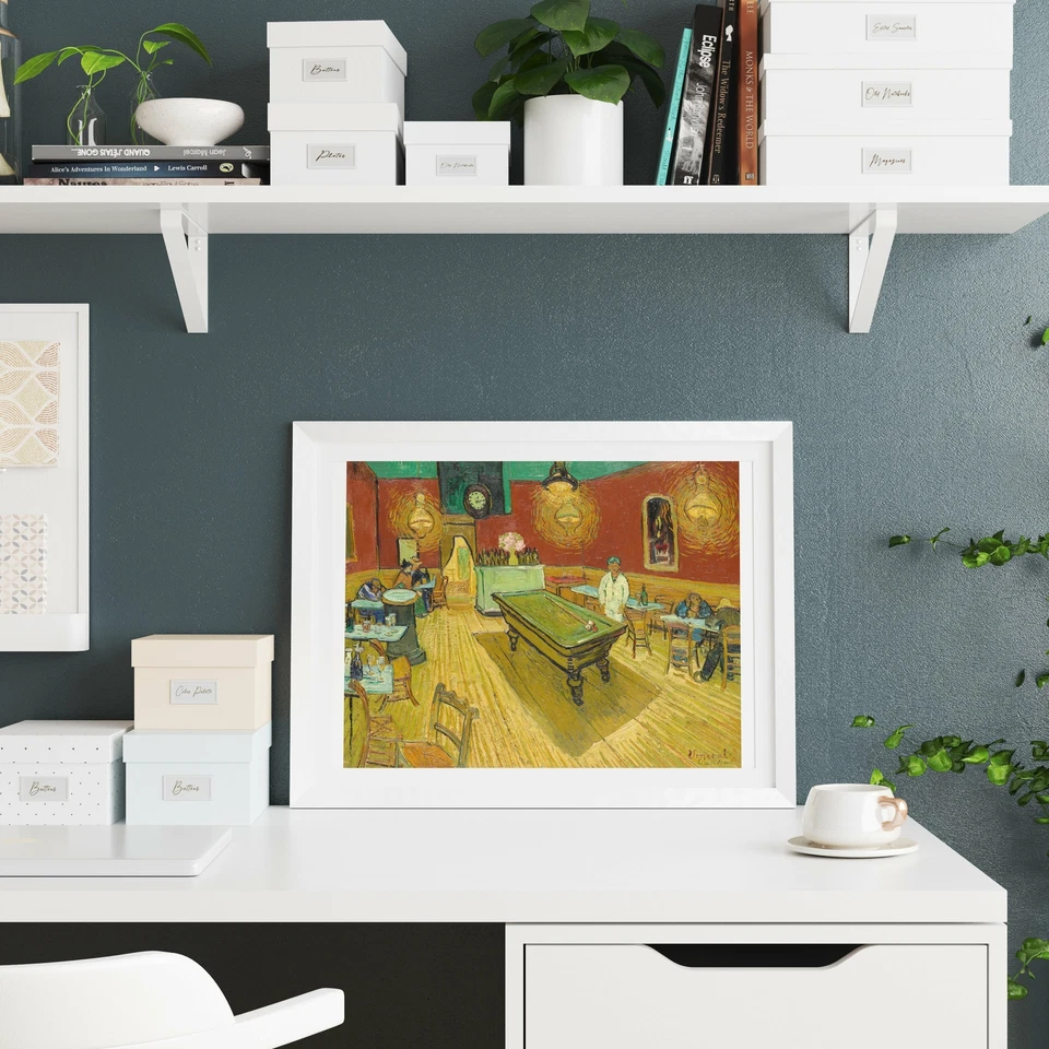 The Night Café, Van Gogh, decoración de bar, arte de billar, impresión GICLEE póster lienzo Foto 2 de 2