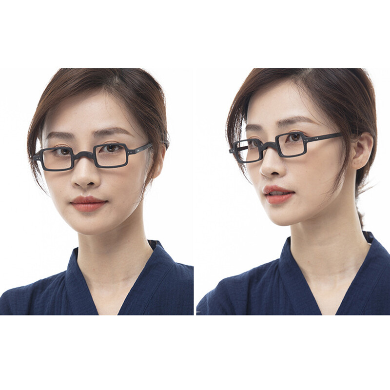 Rectangular Acetate Glasses Men Women Small Narrow Lenses Japanese