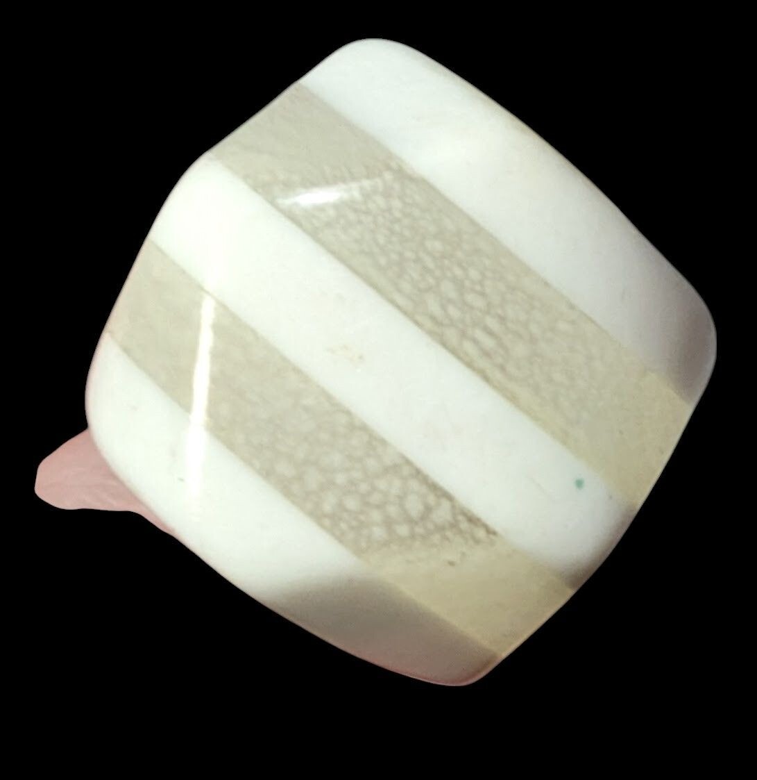 Vintage Chunky Solid And Translucent Striped Abst… - image 3