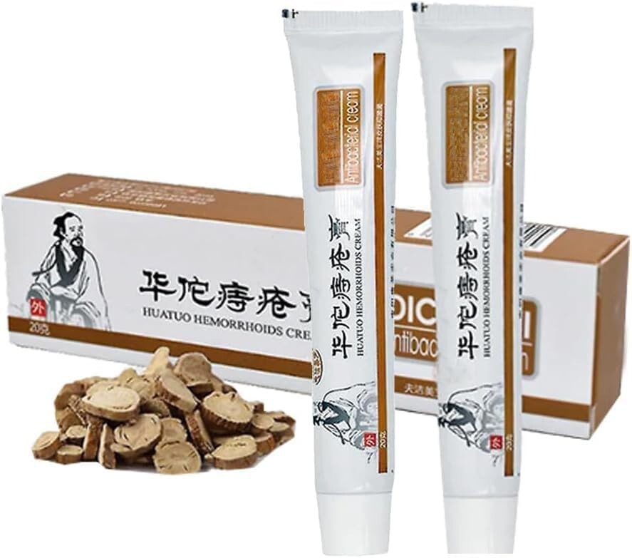 2PCS Hämorrhoiden Salbe, Chinesische Pflanzliche Hämorrhoiden-Creme Zäpfchen