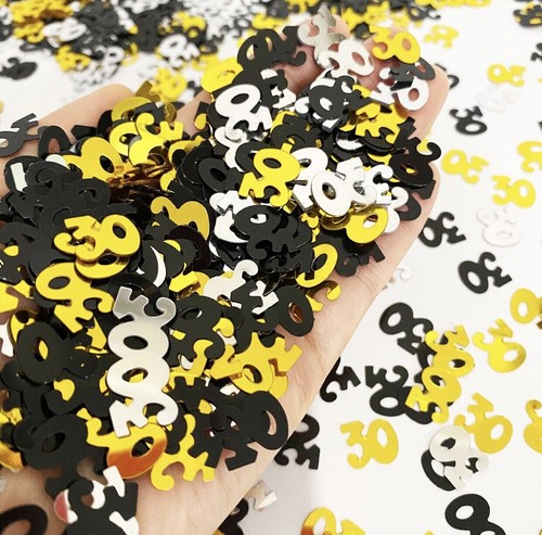 Number 30 Glitter Confetti for 30th Birthday Anniversary Party Small, Gold  - Bild 2 von 4