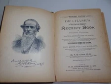 Dr Chases Third Last and Complete Receipt Book 1887 Memorial Book
