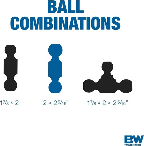 B&W Trailer Hitches Tow & Stow Adjustable Trailer Hitch Ball Mount - Fits 3" Rec - Picture 3 of 8