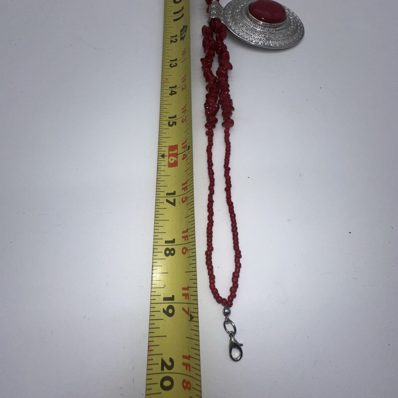 Dramatic 19" Double Strand Red Beaded Statement N… - image 14