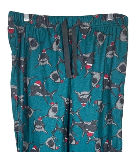 Santa Hat Shark Sleep Pants By Arizona Jean Co. Boys Husky Large 14/16 - Picture 5 of 7