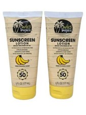 Wild Tropics Sunscreen Lotion SPF 50 Hypoallergenic Water Resistant 2Pack 1/26
