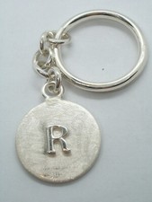 Keychain with letter - R - 925 Silver - initial - alphabet - breeze -