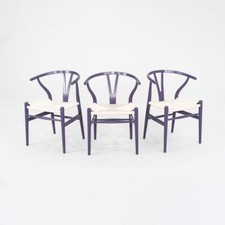 2023 Carl Hansen CH24 Wishbone Chair in Beech Dark Purple with White Papercor...